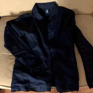 Thom/Krom Black Linen Shirt